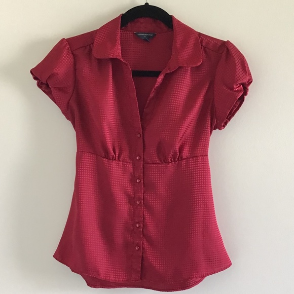 Banana Republic V-Neck Collared Blouse with Back R - Picture 1 of 4
